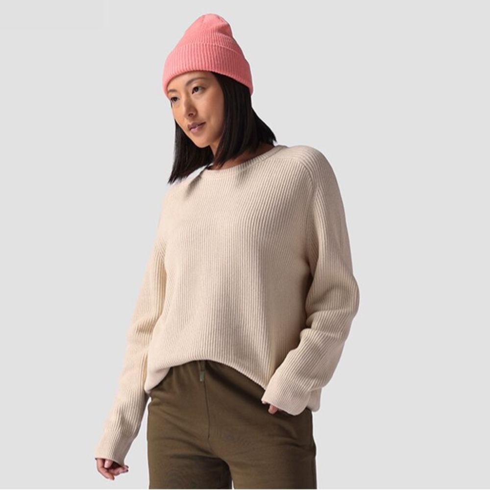 Stoic Oversized Cotton Fisherman’s Sweater, M, Angora